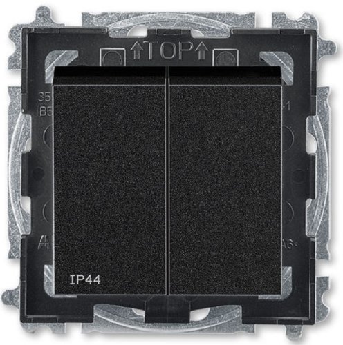 Выключатель без рамки ABB EPJ Levit 2-кл. IP44 антрацит/дымчатый чёрный картинка